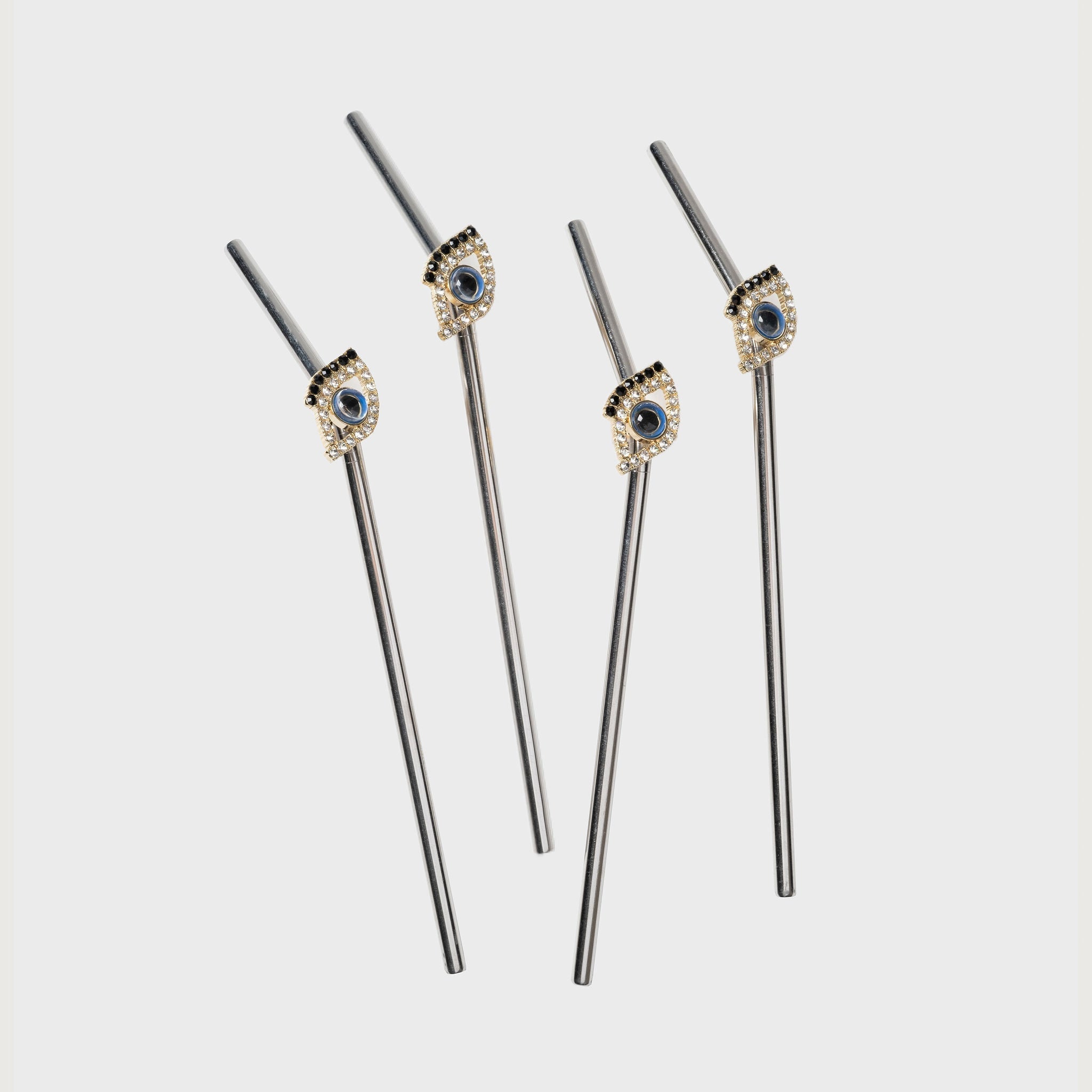 Evil eye metal straws