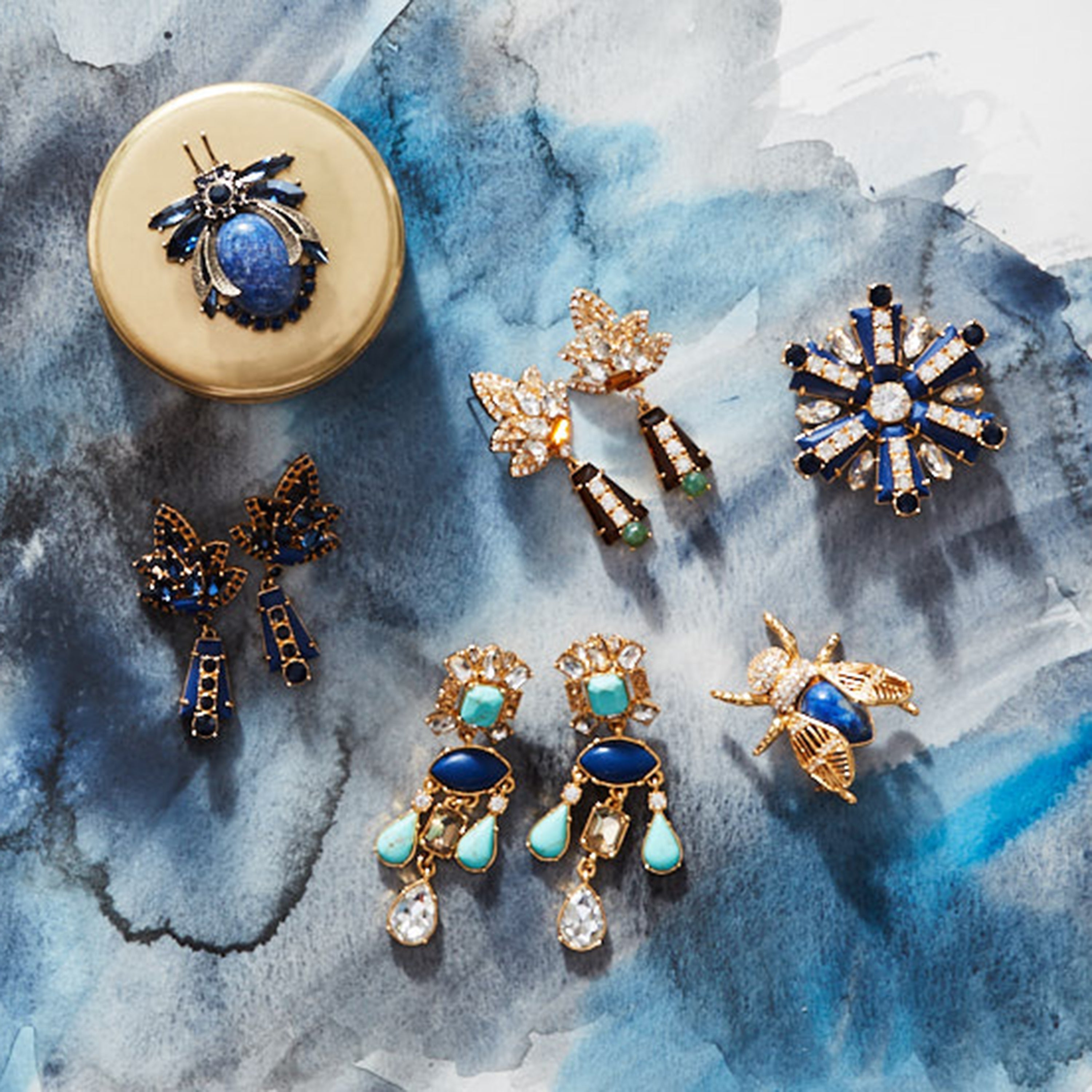 Starburst earrings, lapis lazuli