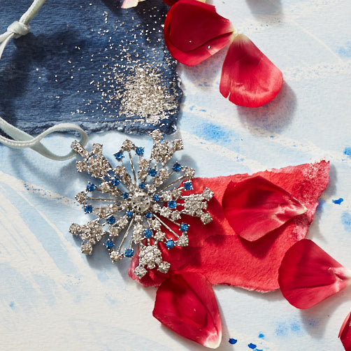 Sparkle snowflake ornament, sapphire