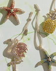 Starfish hanging ornament, green