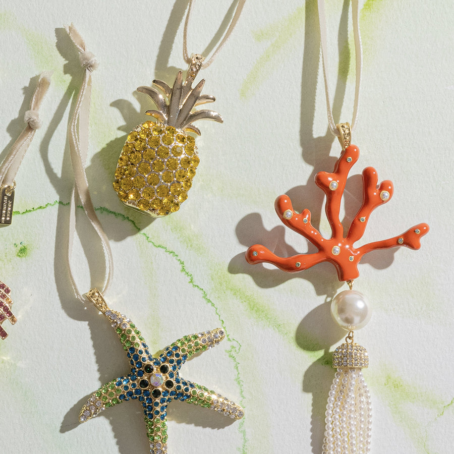 Coral tassel hanging ornament, coral