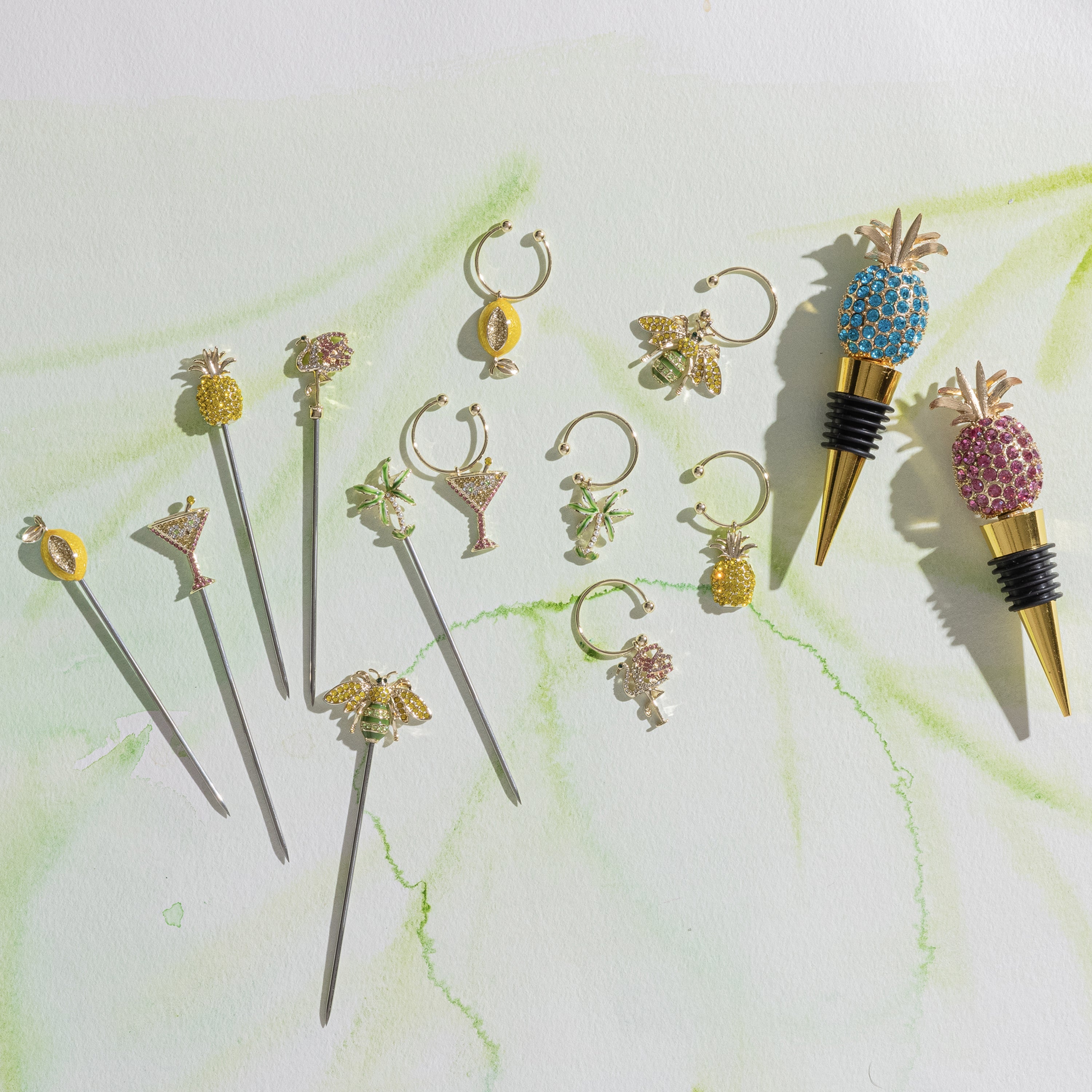 Tropical wine charms