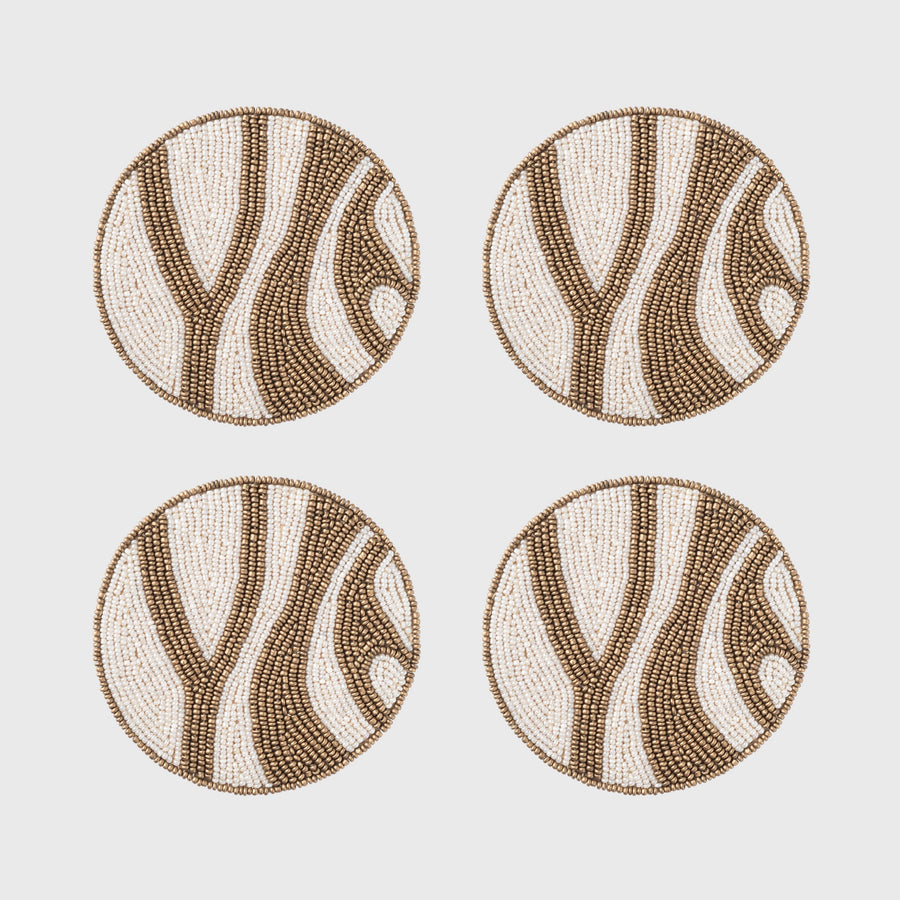 Zebra coasters, brown