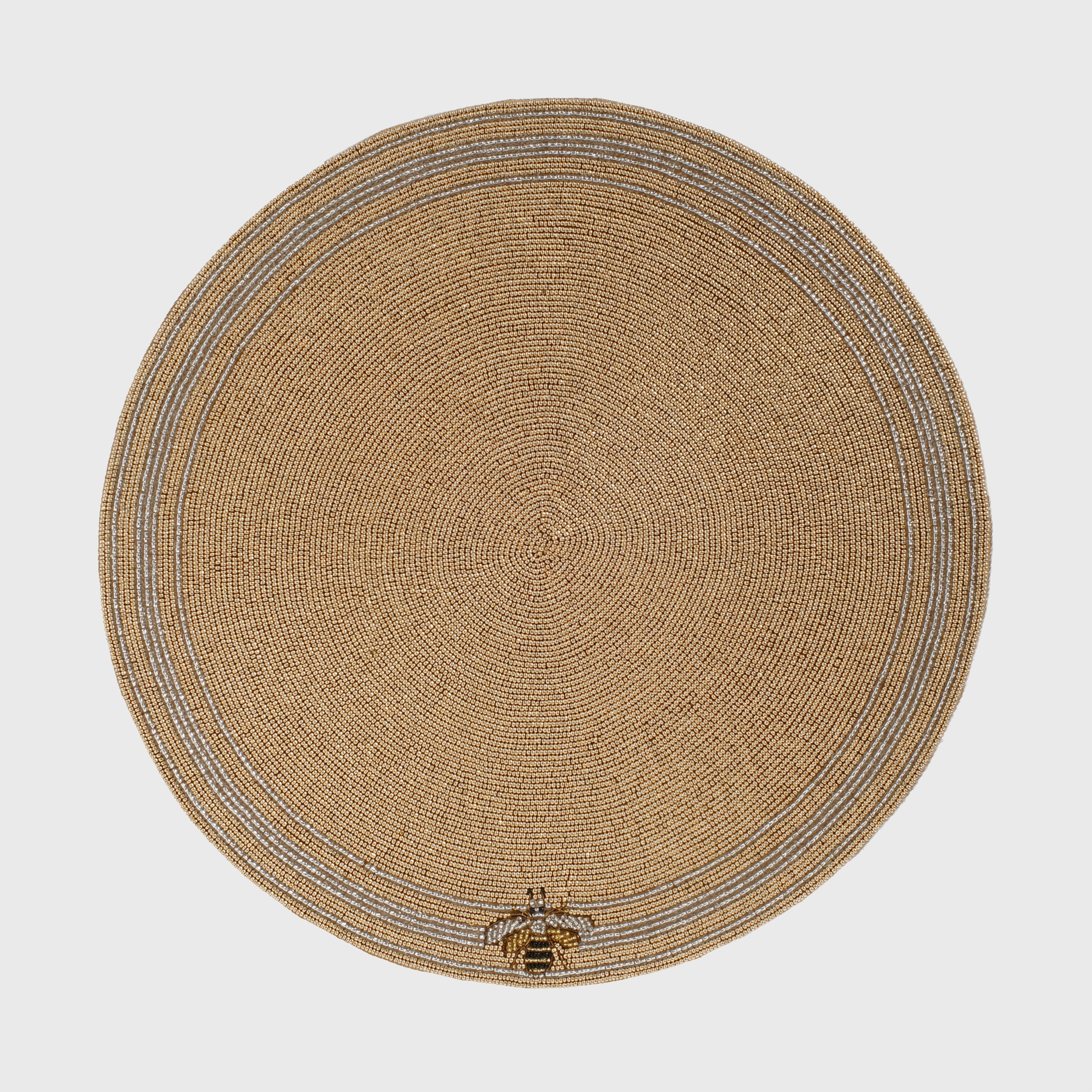 Stripey bee hand beaded placemat