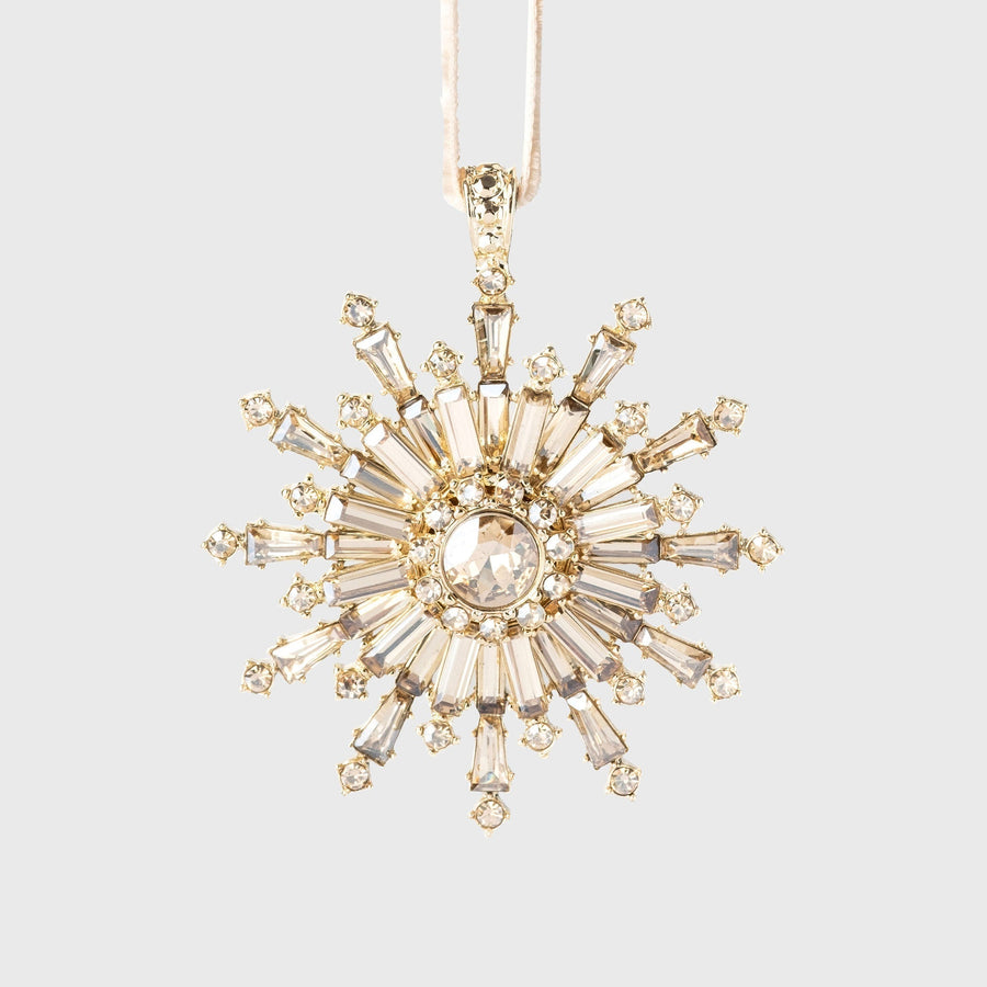 Dazzling snowflake hanging ornament, gold