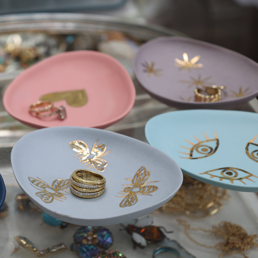 Evil eye porcelain ring dish