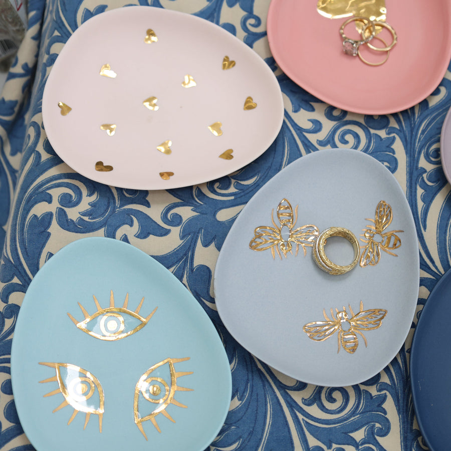 Evil eye porcelain ring dish