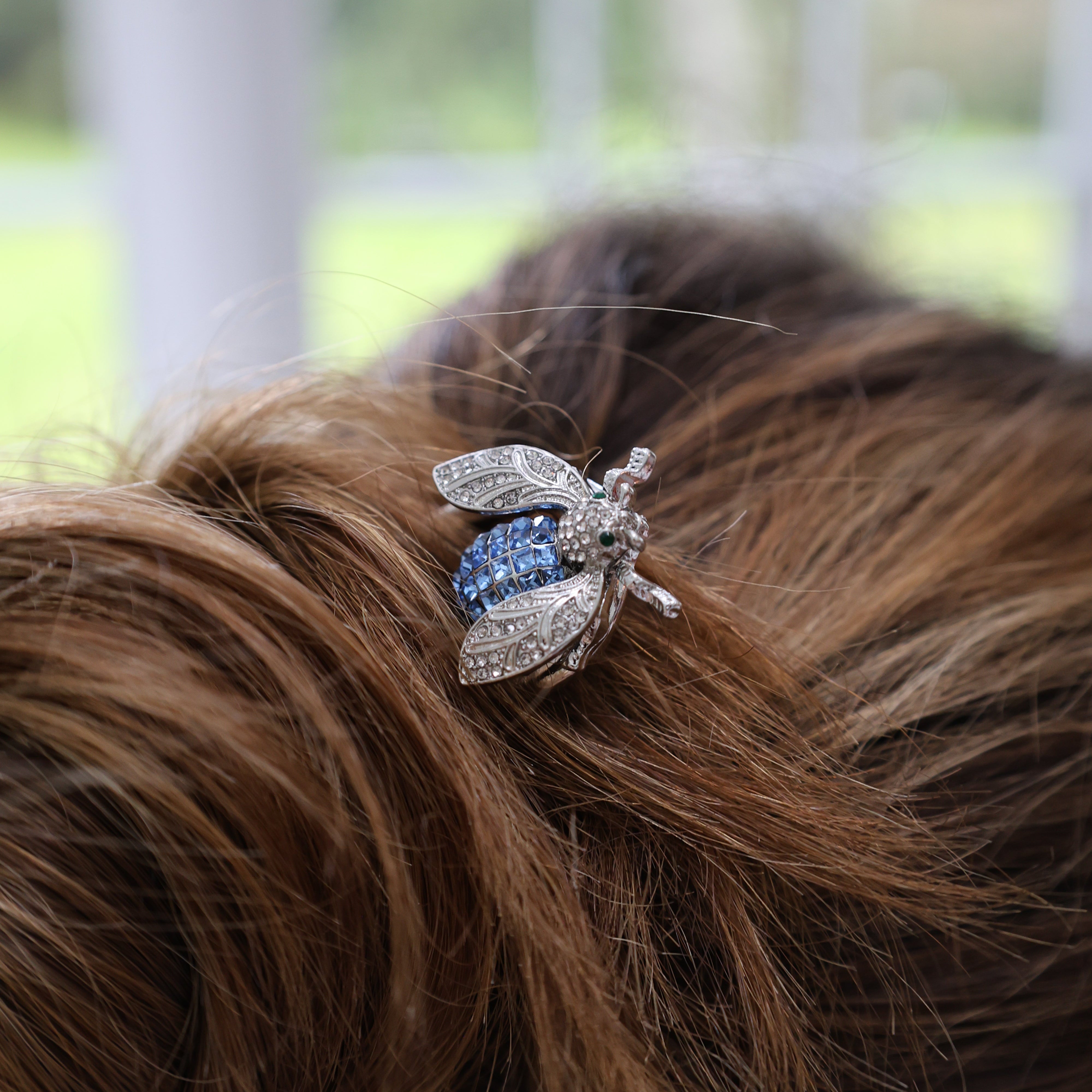 Sparkle bee hairpin, large