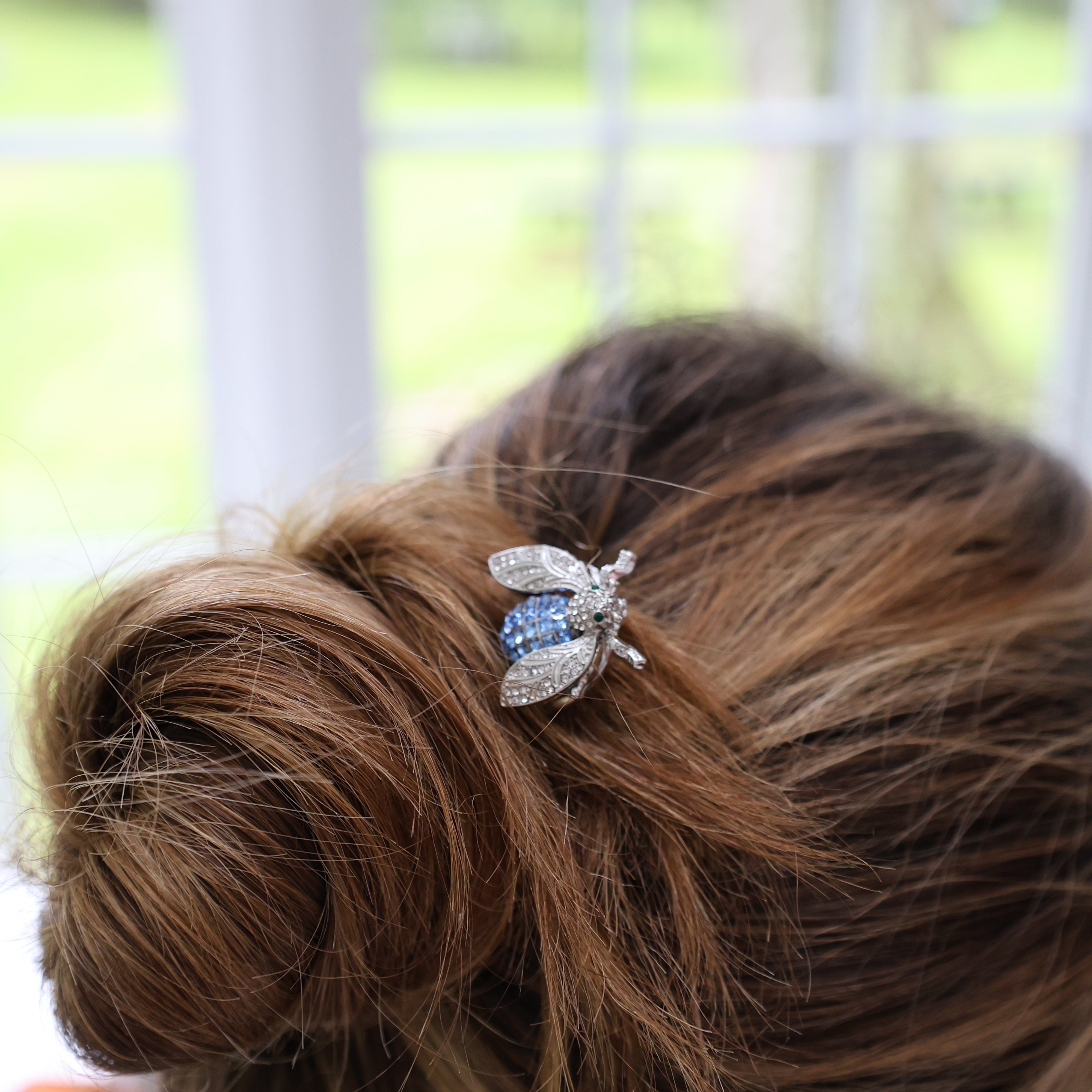 Sparkle bee hairpin, large