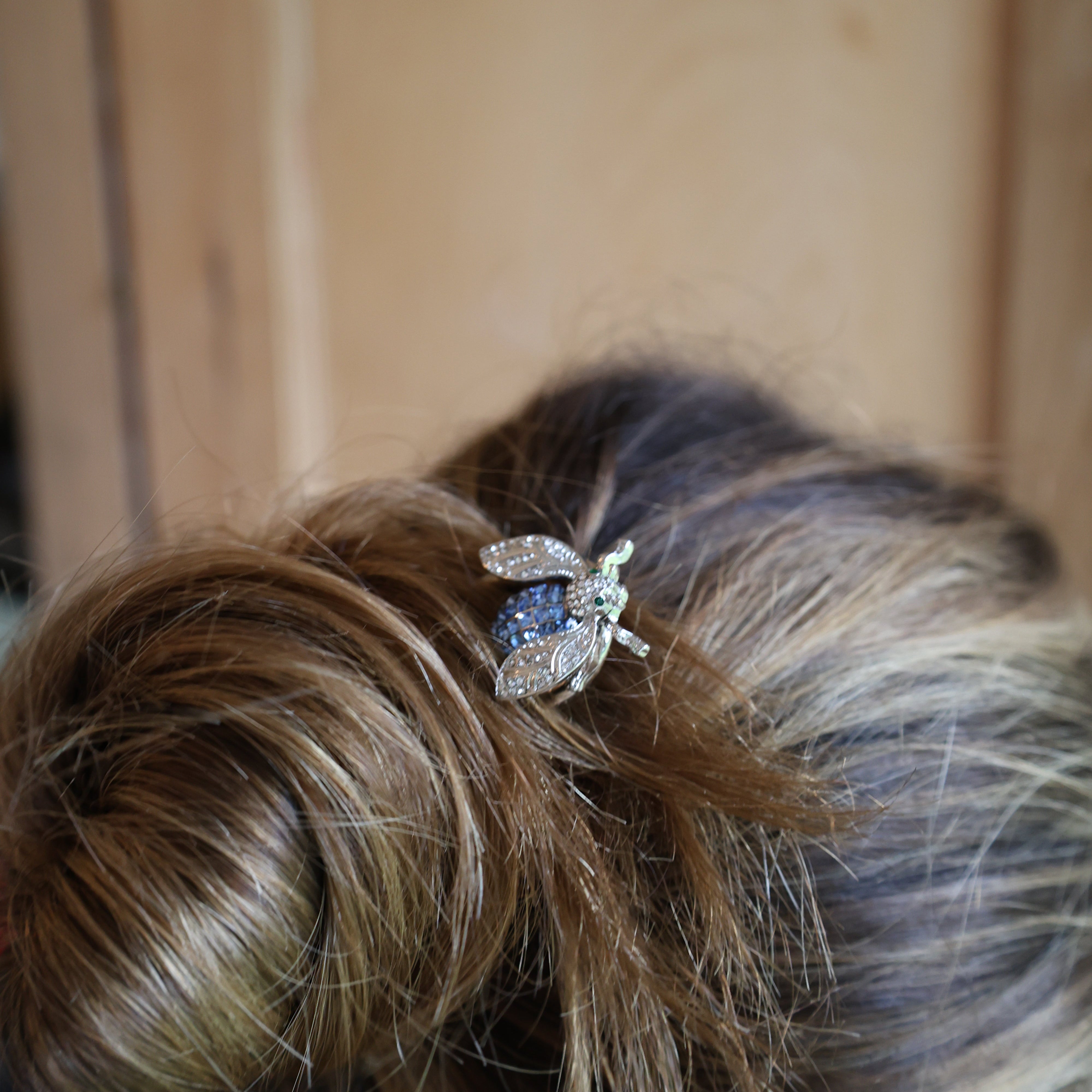 Sparkle bee hairpin, large
