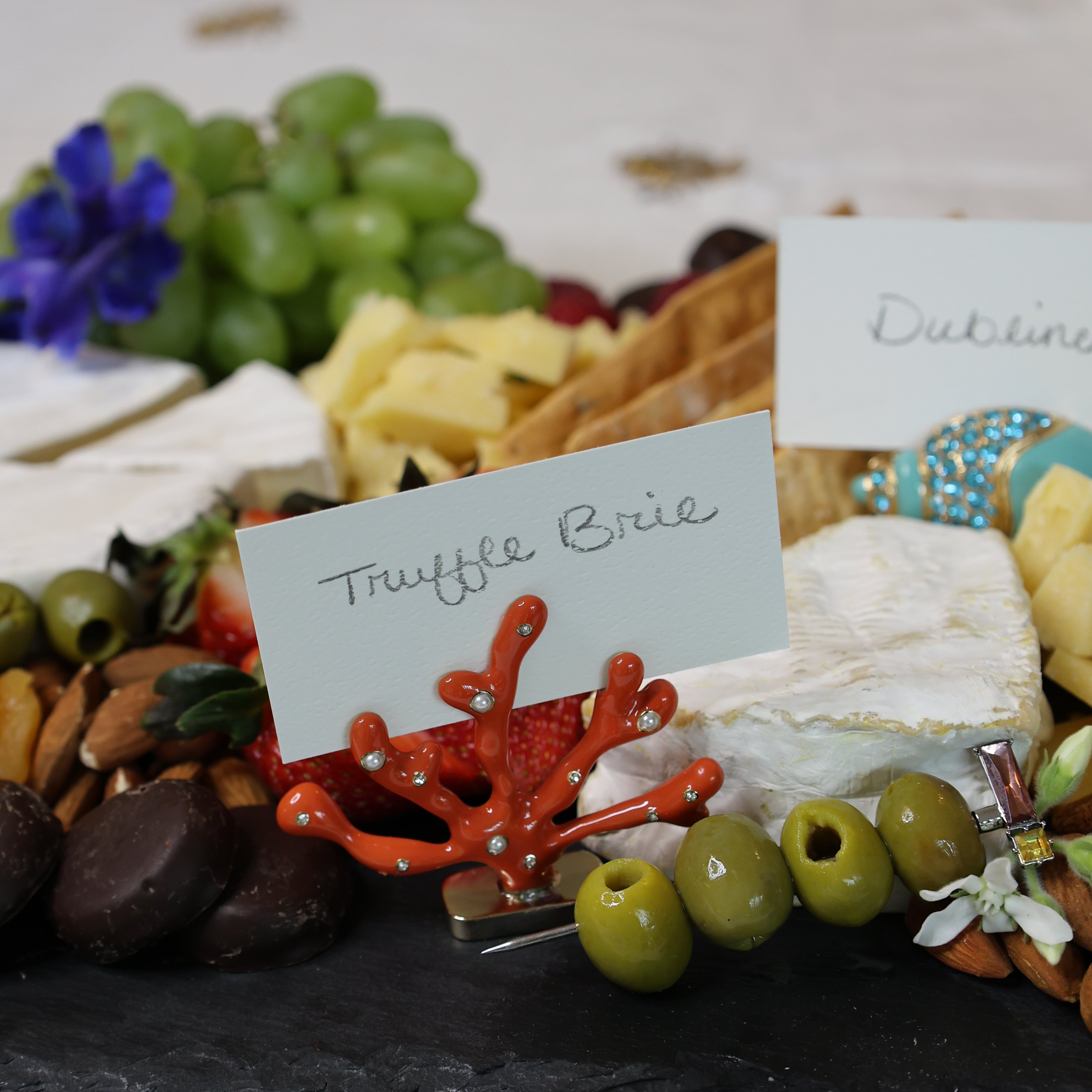 Coral placecard holders, coral, set of two