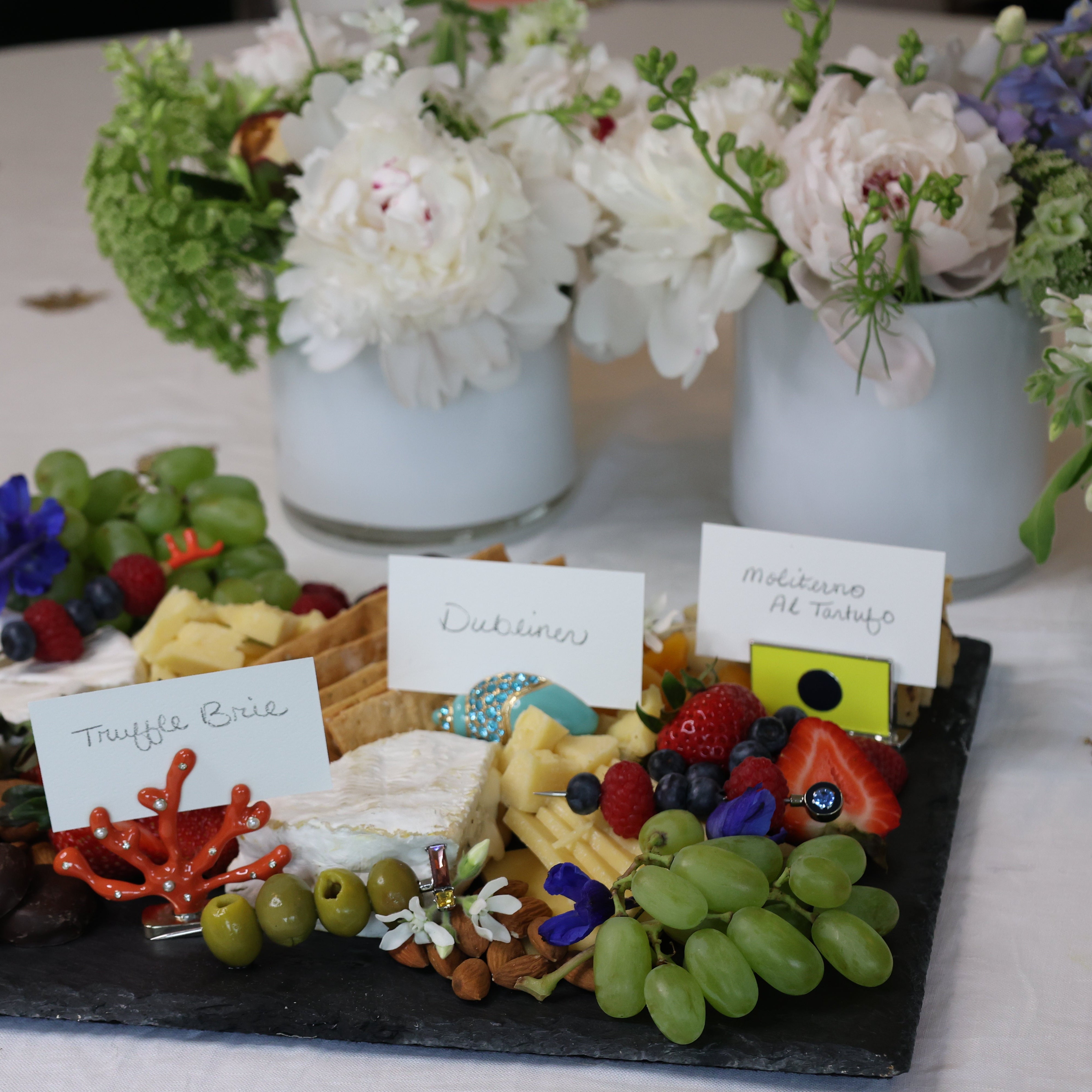 Jeweled shell placecard holders, set of two