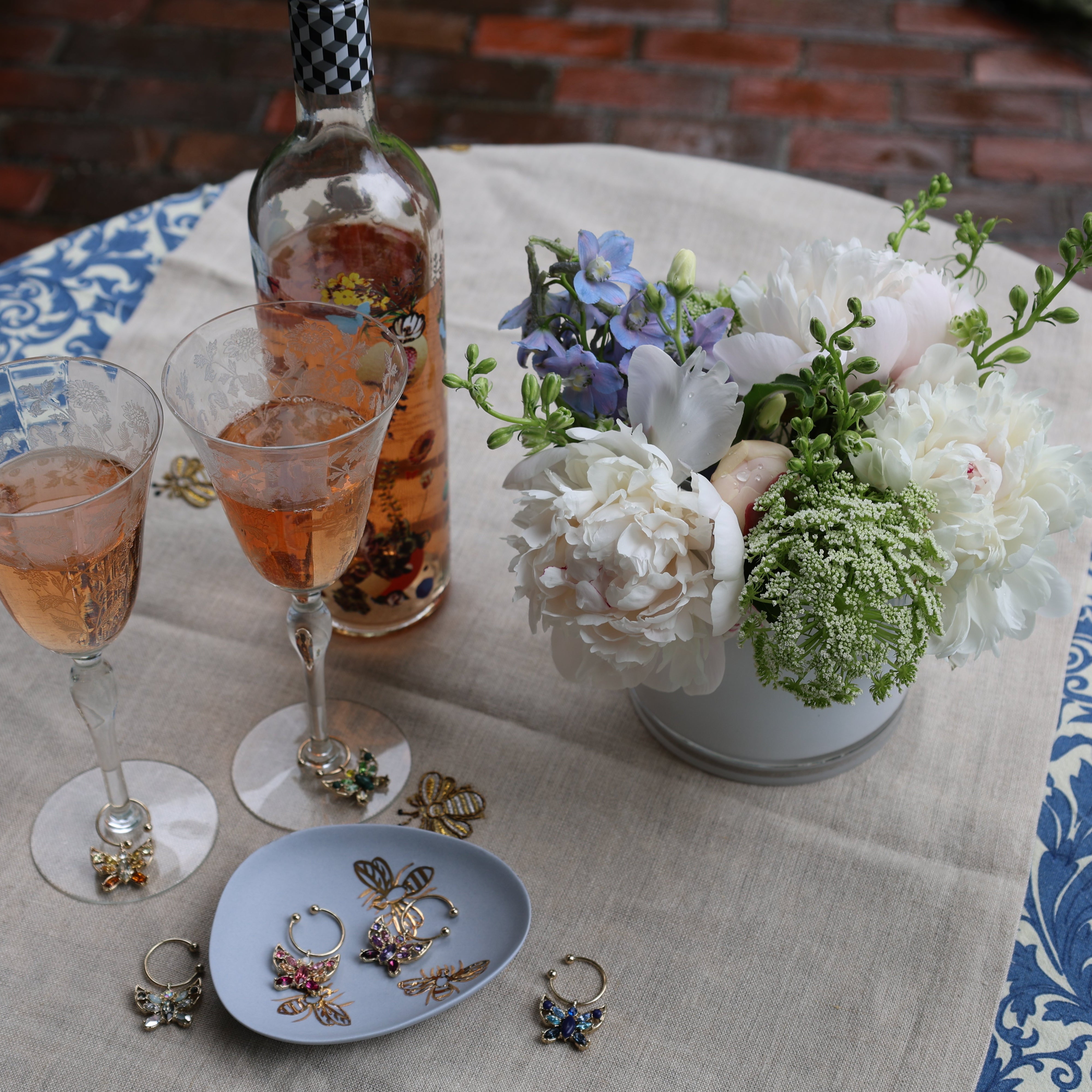 Butterfly wine charms