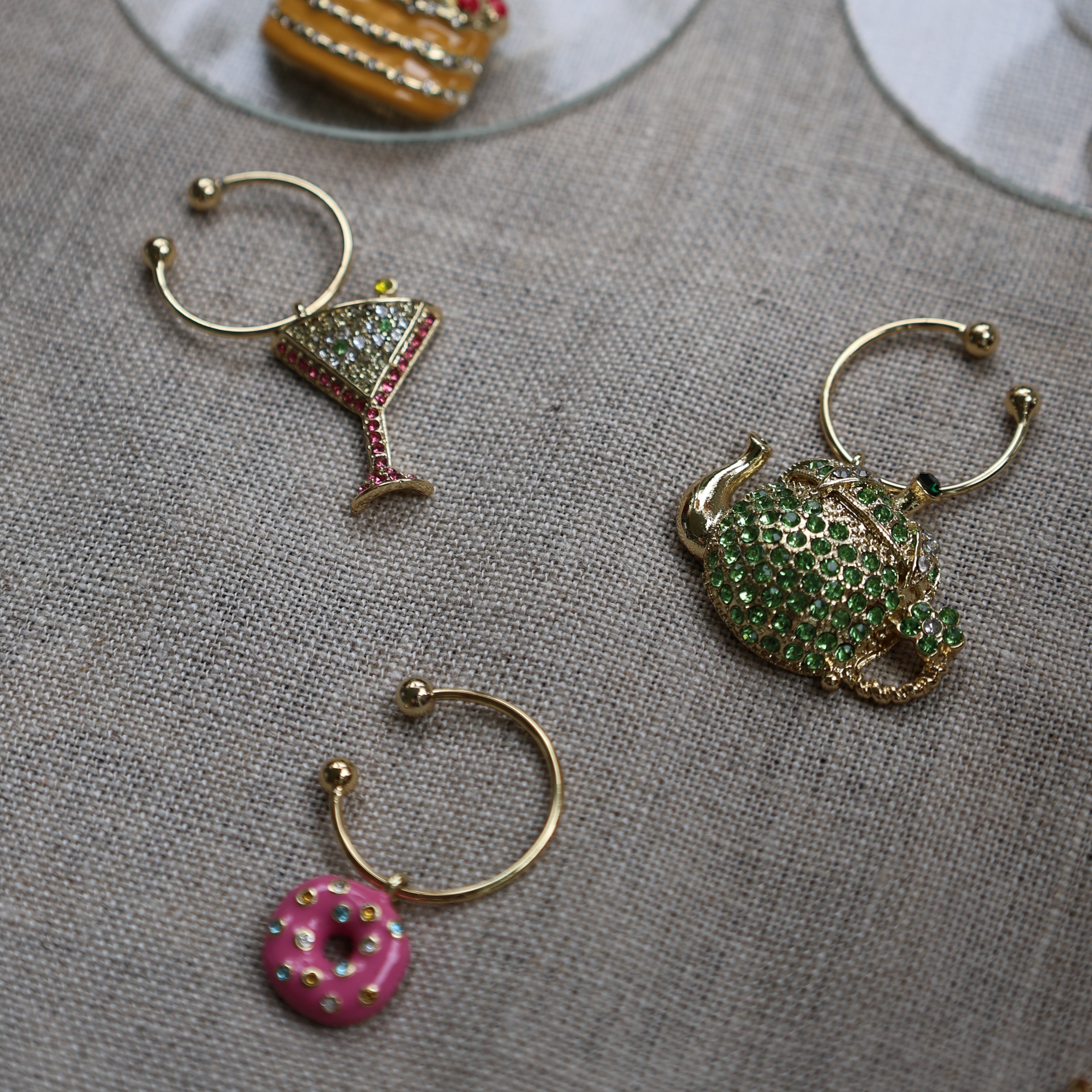 Garden party wine charms