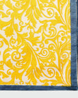 Damask print tablecloth, yellow