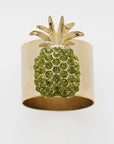 Pineapple napkin rings, olive, set of two