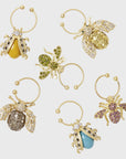 Bedazzled bee wine charms