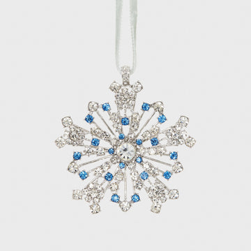 Sparkle snowflake ornament, sapphire