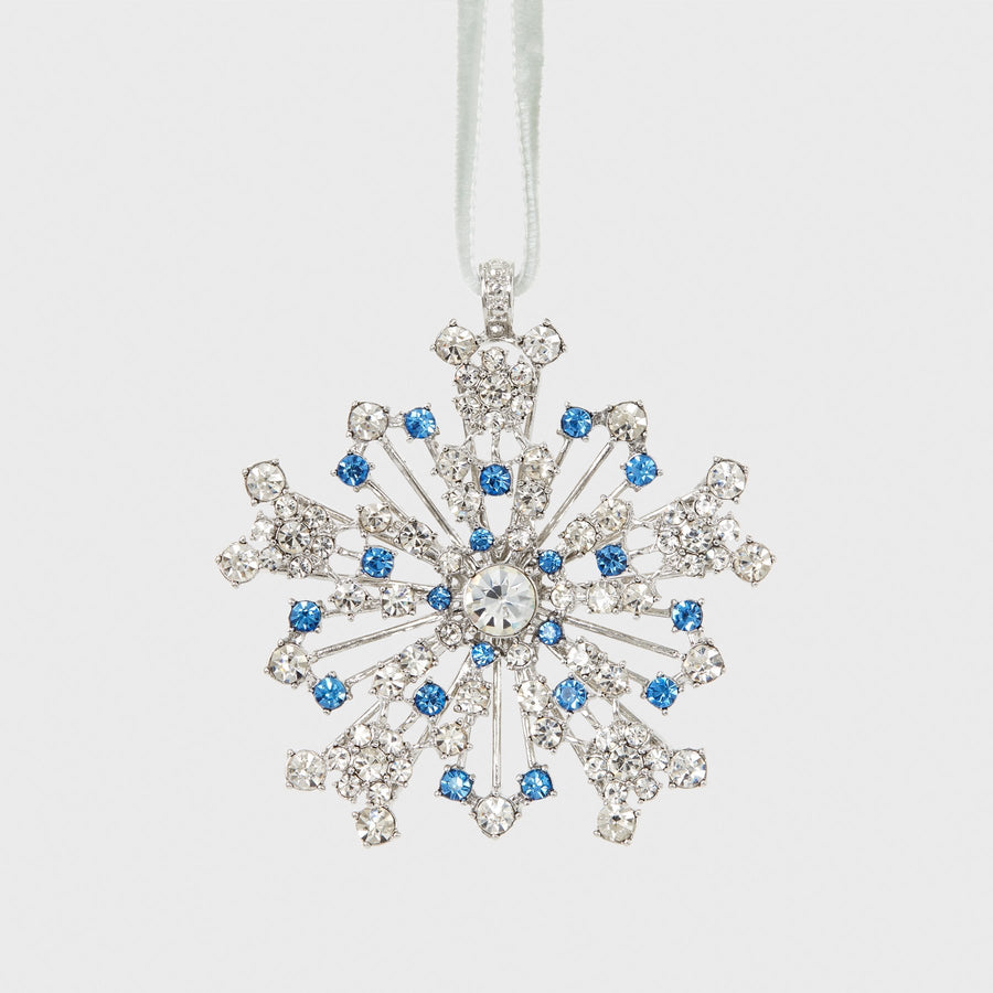 Sparkle snowflake ornament, sapphire
