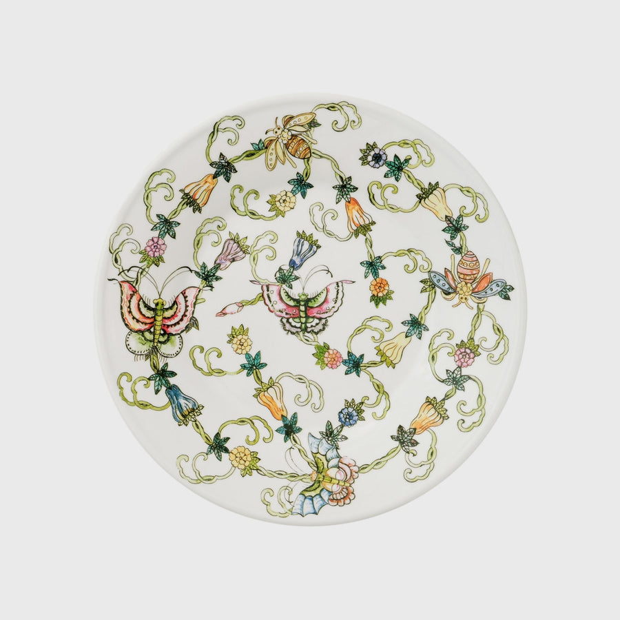 Butterfly and bees salad plates, set of four