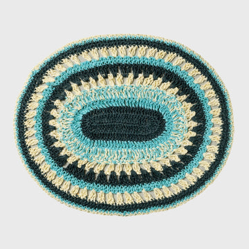 Crochet placemats, indigo, set of four