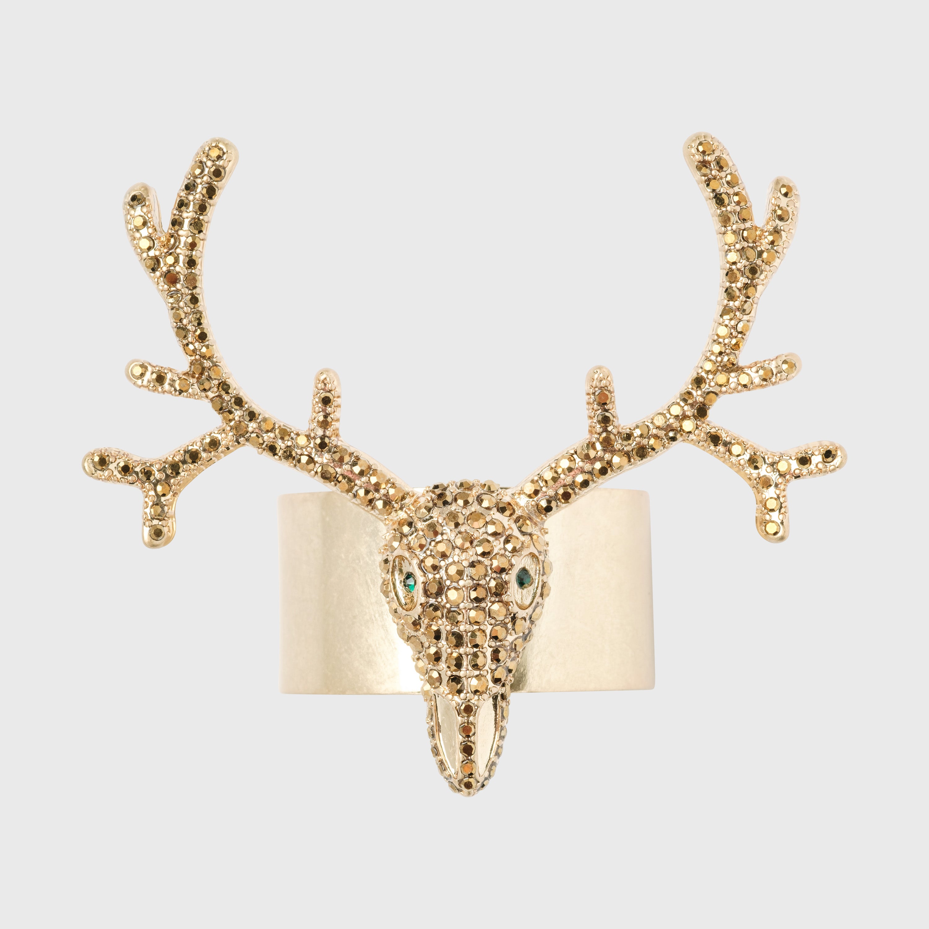 Antler napkin rings, gold, set of four