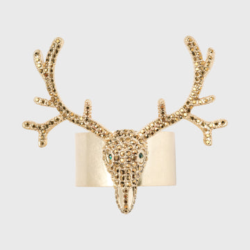 Antler napkin rings, gold, set of four