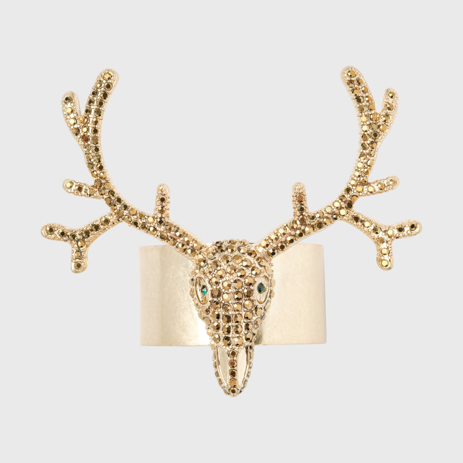 Antler napkin rings, gold, set of four