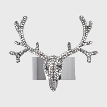 Antler napkin rings, hematite, set of four