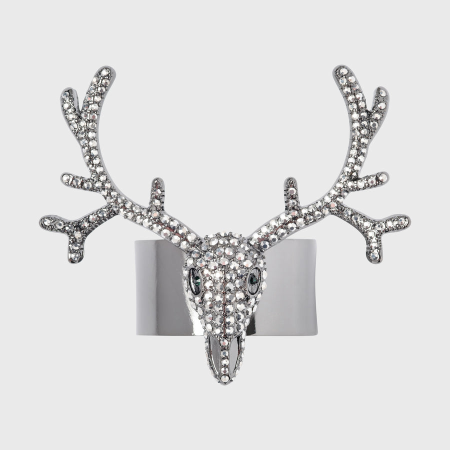 Antler napkin rings, hematite, set of four