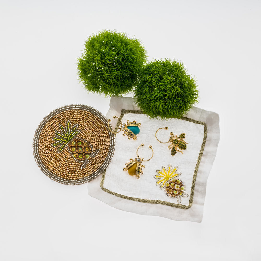 Bedazzled bee wine charms