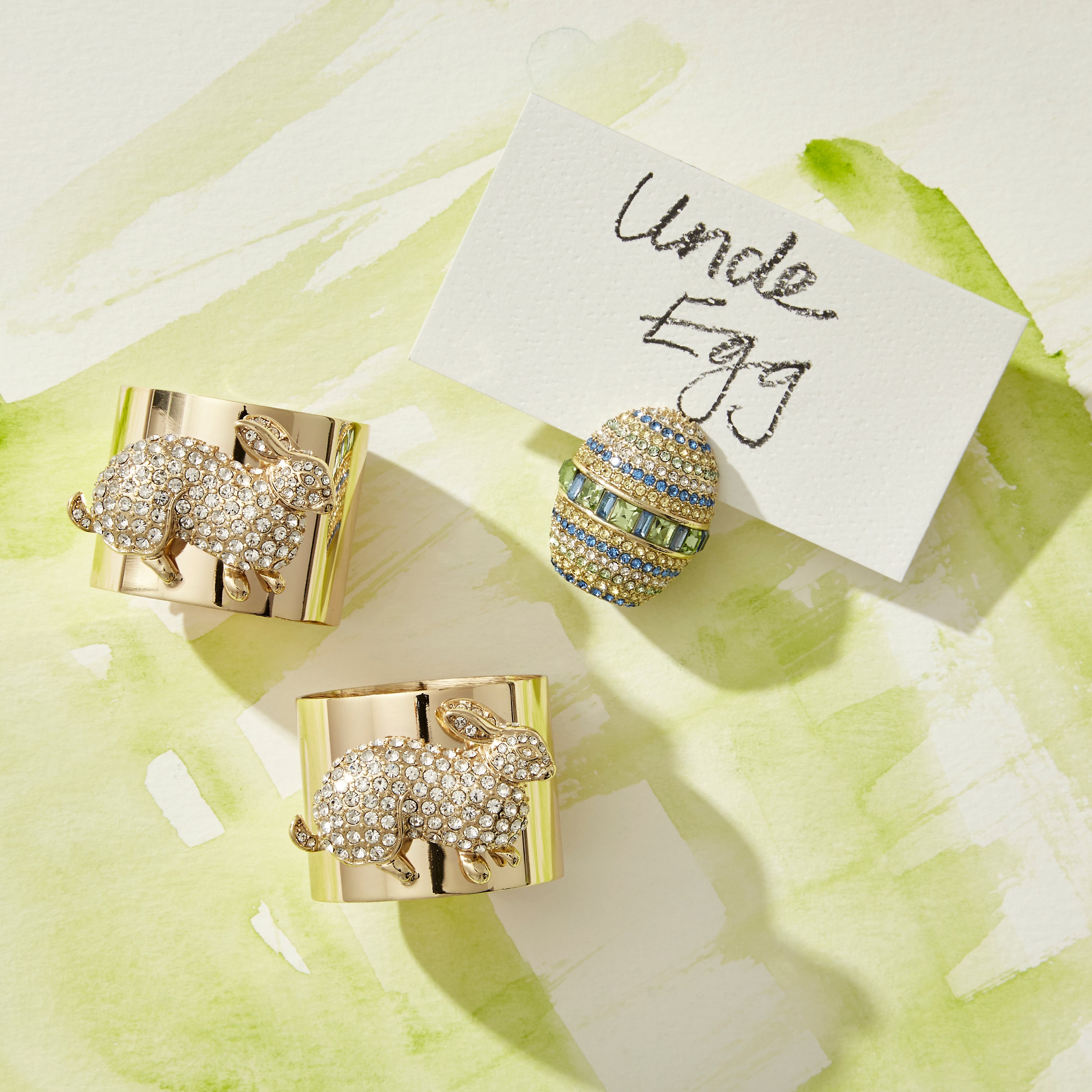 Sparkle egg placecard holders, set of two