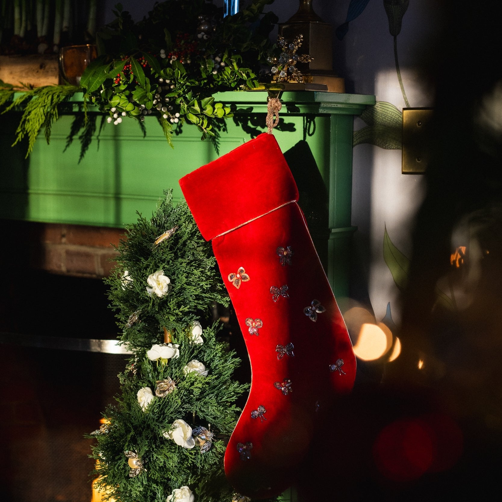Bow stocking, red