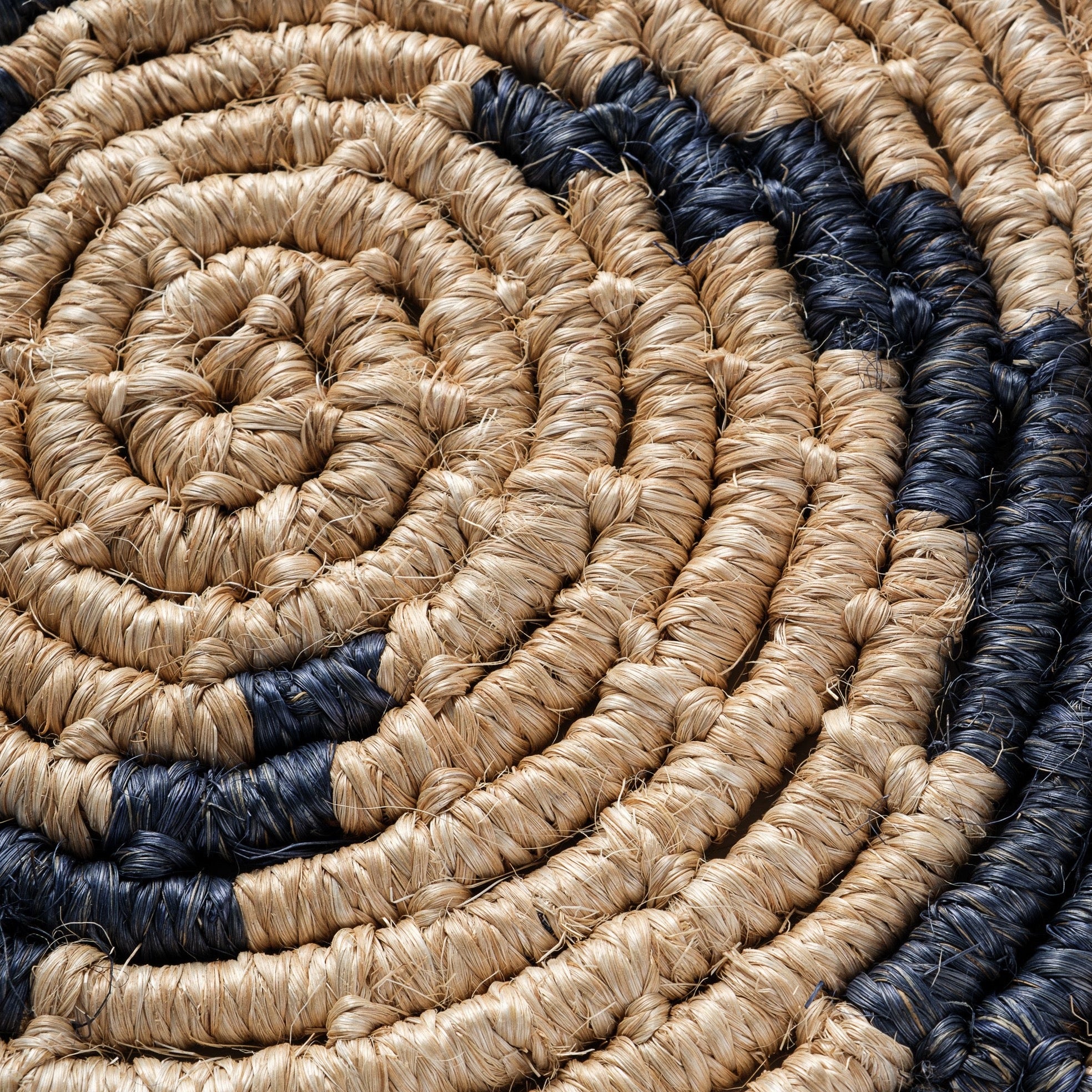 Natural swirl placemats, indigo, set of four