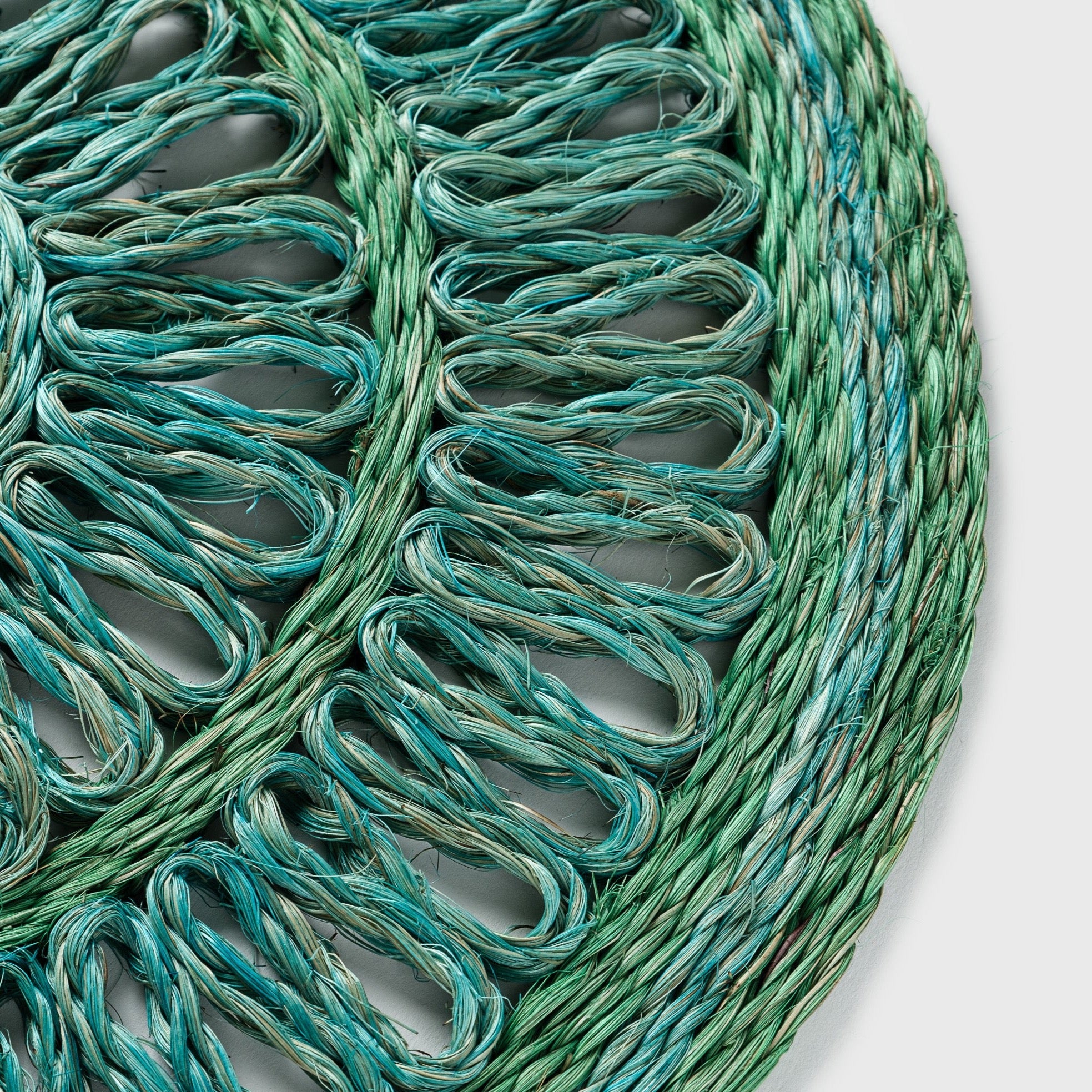 Loopy straw placemats, emerald, set of four