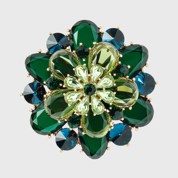 Candy flower napkin rings, emerald, set of four