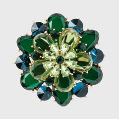 Candy flower napkin rings, emerald, set of four