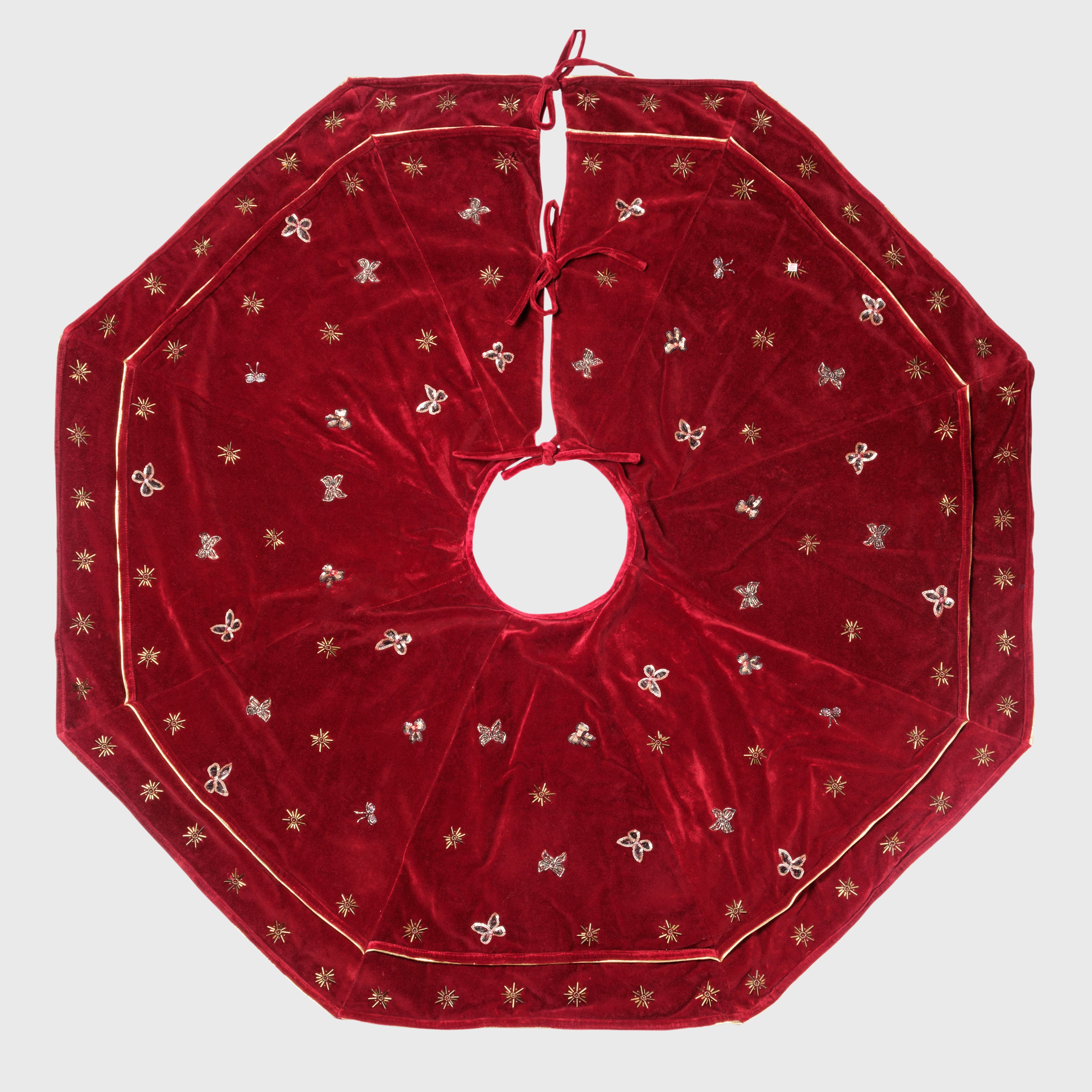Bow tree skirt, red