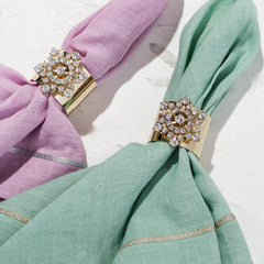 Snowflake napkin rings, gold, set of two