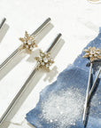 Snowflake metal cocktail straws