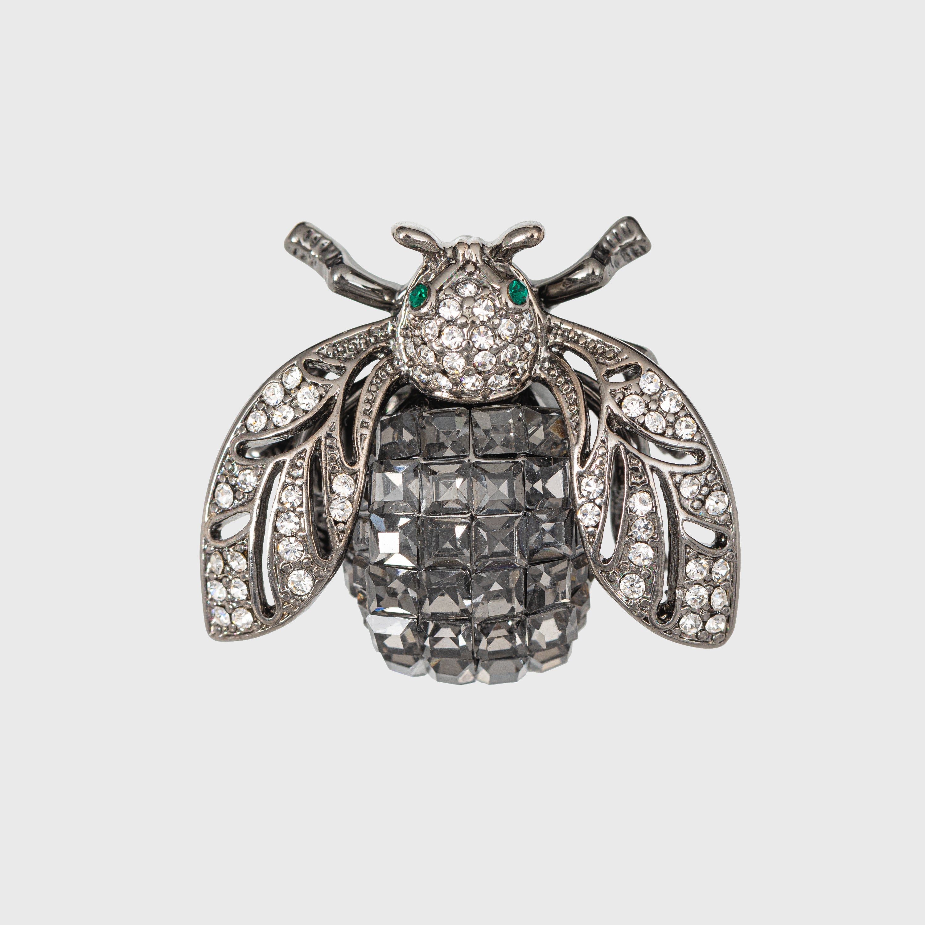 Sparkle bee cocktail ring, hematite