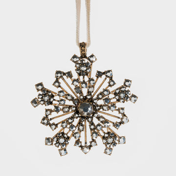 Sparkle snowflake ornament, gold ox