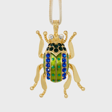 Enamel beetle hanging ornament, bright