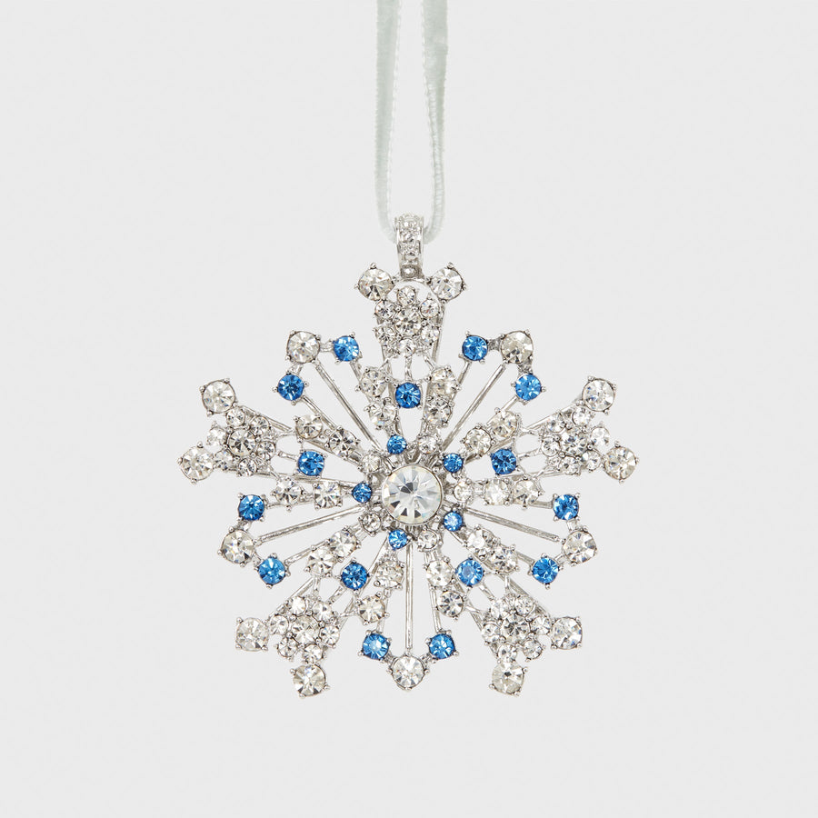 Sparkle snowflake ornament, sapphire