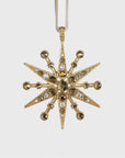 Deco snowflake hanging ornament, gold