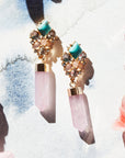 Gem quartz earrings