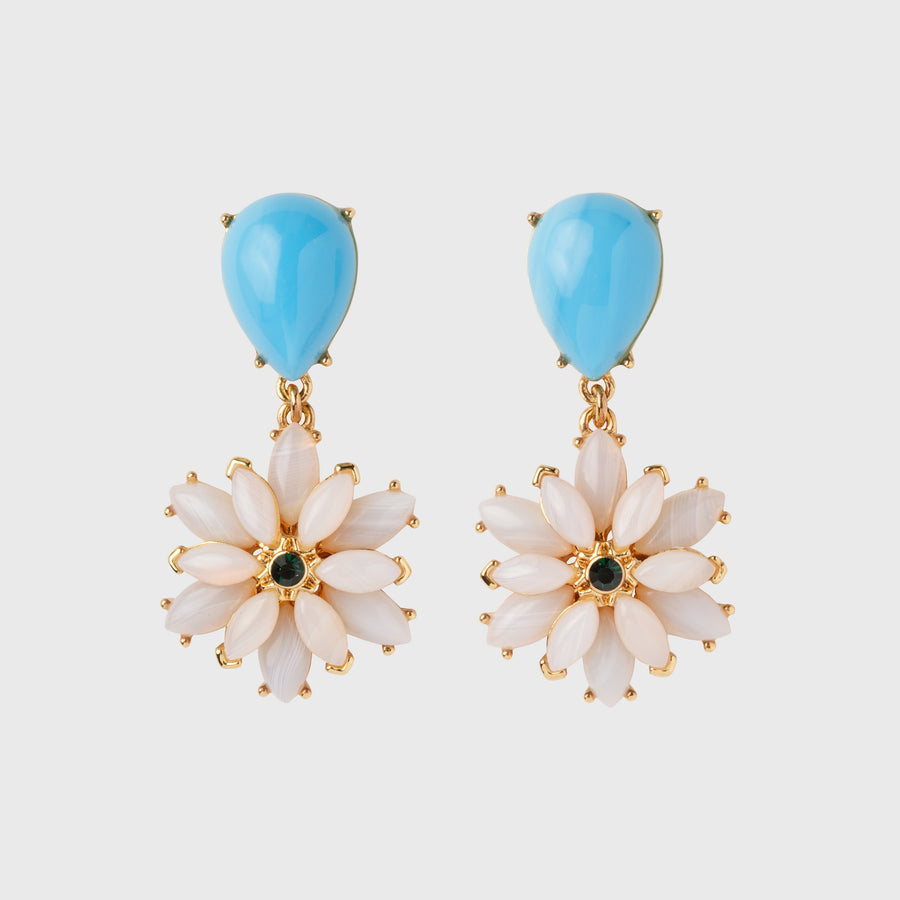 Daisy earrings, turquoise