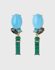 Rosebud earrings, turquoise