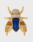 Giant gem bug brooch, lapis lazuli