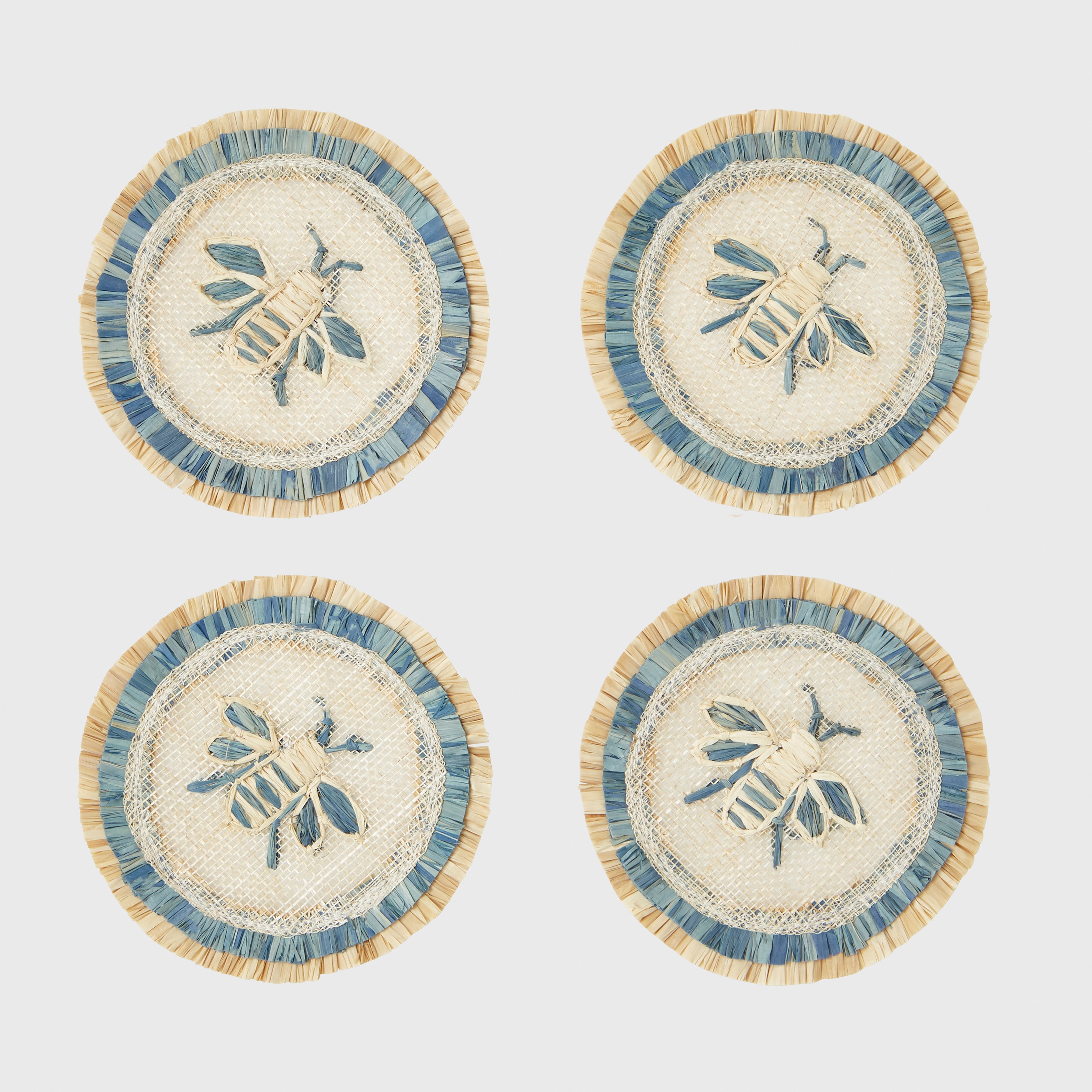 Bee straw coasters